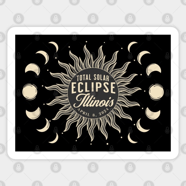 Total Solar Eclipse Illinois USA April 2024 Sticker by TGKelly